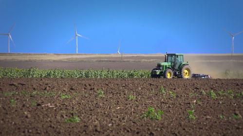 Tractor in field